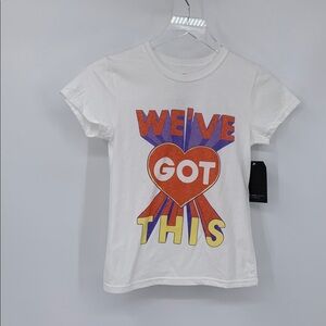 Junk Food We've Got This t-shirt tee cotton graphic girls white kids 10 12 Large